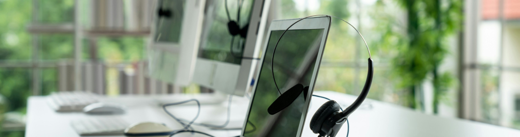 headphones and notebook screen